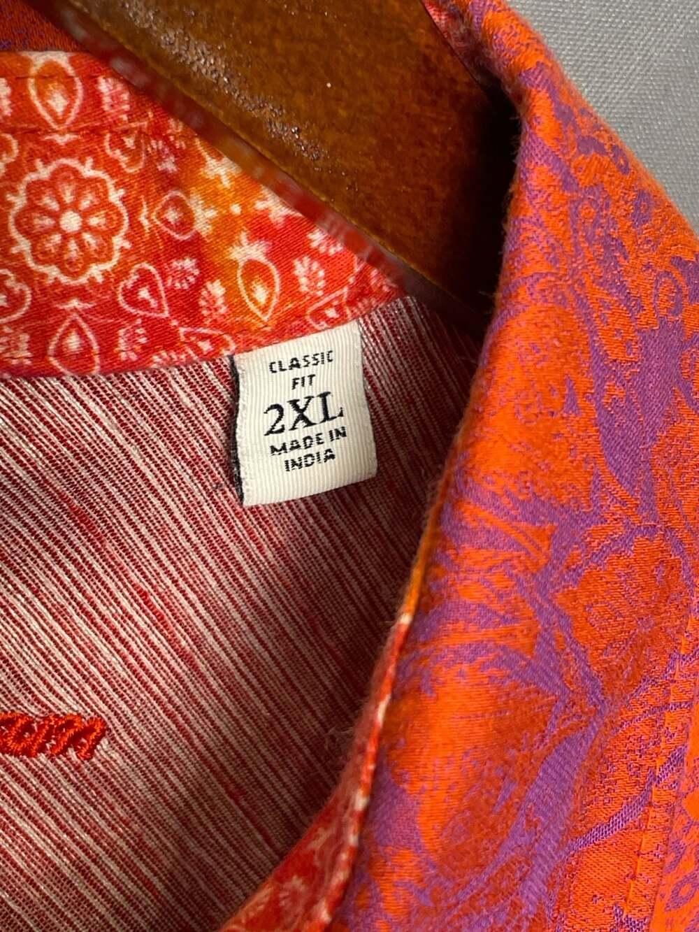 Robert Graham Knowledge Wisdom Truth Shirt Mens 2xl Coral Purple Floral LS - Picture 9 of 12